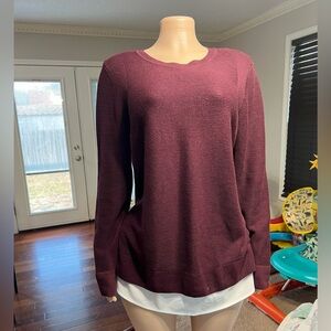 Hilary Radley Maroon Knit Top
